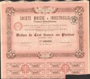 Société Minière & Industrielle FRANCO-BRÉSILIENNE (FRANCE BRÉSIL) (U) - Foto 1 di 1