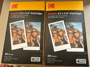 Kodak Instant Print 2.1"x 3.4" Cartridges 30 Sheets Each (Total 60) - FREE SHIP - Zdjęcie 1 z 1