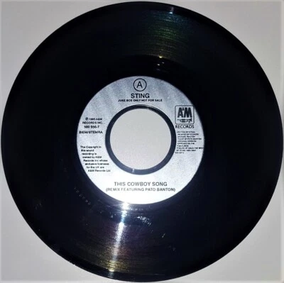Sting - This Cowboy Song - 580 956-7 - *JUKEBOX EDITION* - 7" Vinyl Single - VG - Image 1 of 2