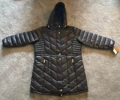 NWT New Weatherproof Women’s 2X Puffer Full Zip Parka Black  - Image 1 of 4