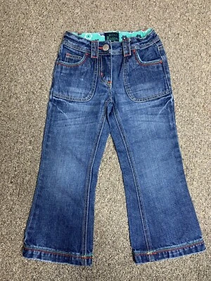 Mini Boden Little Girls Size 4-5 Flare Jeans Colorful Stitching - Image 1 of 4