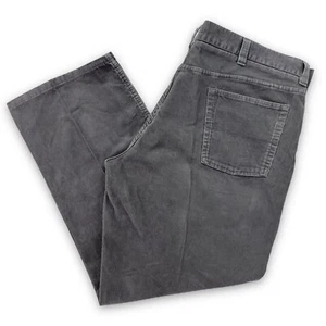 L.L. BEAN Standard Fit Corduroy Gray Pants MENS SIZE 42 X 31” Flat Front W185485 - Picture 1 of 16