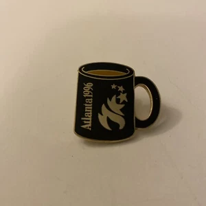 vintage Atlanta Olympics 1996 green enamel pin coffee cup mug - Picture 1 of 1