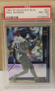 SP Holoview 1994 azul #27 Raul Mondesi Dodgers PSA 8 casi nuevo como nuevo - Imagen 1 de 1