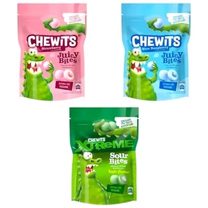 Chewits Juicy Bites Strawberry, Blue Raspberry, Apple Sour Bites – Liquid Filled - Picture 1 of 8