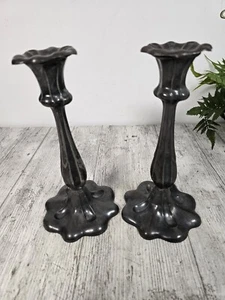 Par de candelabros vintage de latón estilo Art Nouveau - Imagen 1 de 10
