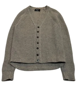 DSQUARED2 Strickjacke Pullover Herren S Alpaka Mischung schwerer Strick gerippt beige Designer - Bild 1 von 9