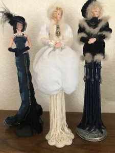 Victorian Popular Creations/Popular Imports Lot of 3 Tassel Dolls - Picture 1 of 4