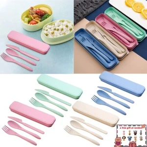 Reusable Spoon and Fork Cutlery Set for Children Adult Travel Picnic Camping - Picture 1 of 28