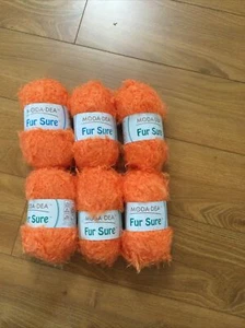 Mods Dea Fur Sure Way Orange 6 Skeins - Picture 1 of 2