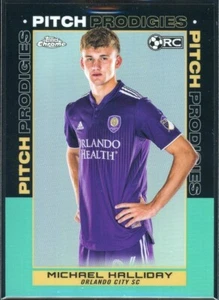 2021 Topps Chrome MLS Aqua Refractor /299 Michael Halliday #130 Rookie RC - Picture 1 of 2