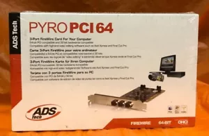 ADS Tech PYRO PCI 64 3-port Firewire Expansion Card-SEALED 64 Bit 1394a - Picture 1 of 3