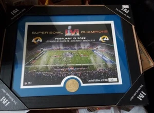 13x16 Super Bowl LVI LA Rams vs. Cin. Bengals Framed Photo w/Coin #36/5000 Made - Picture 1 of 10