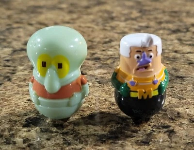 Lote Bob Esponja Misterioso Cangrejo Patty Prize Calamardo y Barnacle Boy Weeble Wobble Foto 1 de 2
