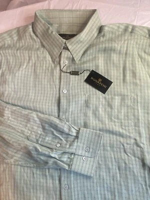 Men's Bugatchi Uomo Green Plaid Long Sleeve Dress Shirt-SIze 2XL-New With Tags - Image 1 of 4