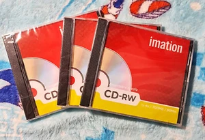 Imation CD-RW 700Mb 80min Discos en Blanco Paquete de 3 Medios Regrabables Nuevos y Sellados - Imagen 1 de 6