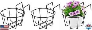 TQVAI 10 Inch Railing Planter Hanging Plant Holder, Over The Rail Flower Pots - Picture 1 of 5