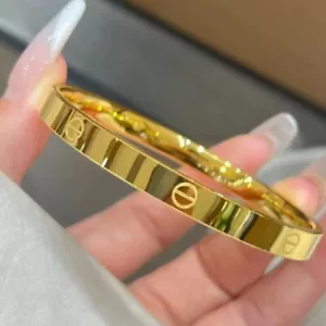 Pulsera de acero inoxidable anti deslustre chapada en oro para mujer y hombre - Imagen 1 de 6