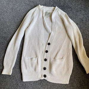 Ladies JACK WILLS Cream Cable Knit Chunky Cardigan UK 8 - Picture 1 of 4