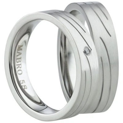 Ring Freundschafts- Partnerringe Eheringe Edelstahl Silber in Juwelier-Qualität - Bild 1 von 4