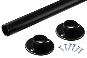 Kleiderstange rund Schrankrohr Garderobenstange schwarz 600 - 2000 Set Ø 25 mm - Bild 1 von 7