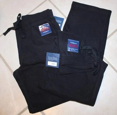 (B-U) 批量 2 件 Croft & Barrow® 黑色拉丝抓绒睡眠/休闲裤 - S 码 — 第 1/4 张图片
