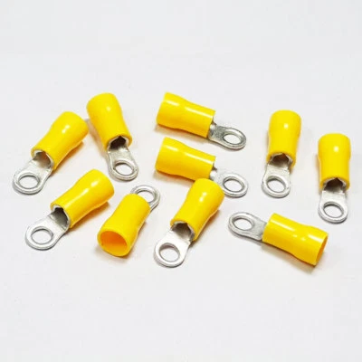 Insulated Yellow Ring Terminal Connector Terminals Crimp Electrical Terminal - Image 1 of 4