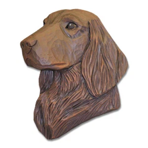 Flat Coated Retriever Head Plaque Figurine Liver - Picture 1 of 1