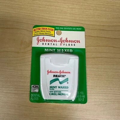 Vintage Johnson & Johnson Reach Mint Waxed Floss 55 Yds 1998 NEW Dental Floss - Image 1 of 3