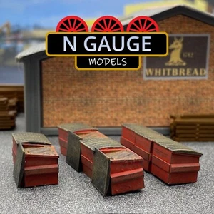 PAINTED- N Scale Gauge 1:148 Industrial Bin's (Factory Trashcan Skip 1:160) - Picture 1 of 10