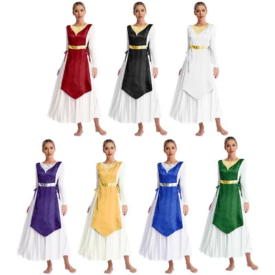 Túnica de Danza de Alabanza para Mujer Brillante Metálico Iglesia Litúrgica Adoración Disfraz Foto 1 de 4