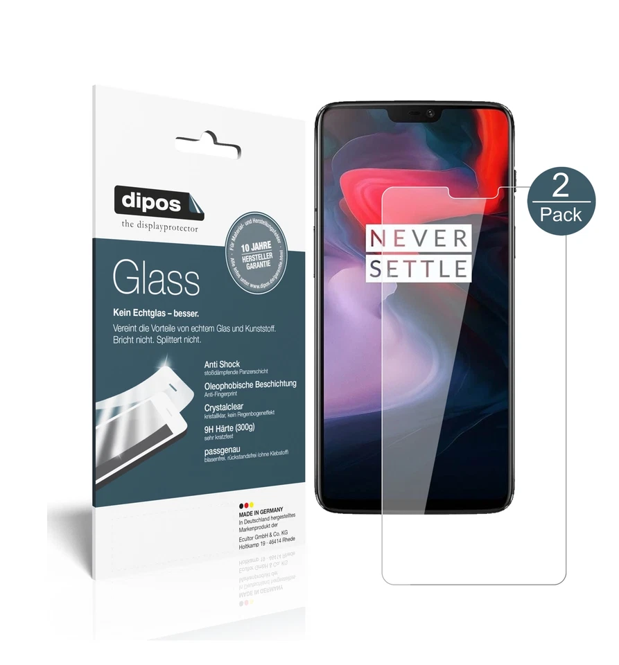 2x Pellicola per OnePlus 6 Protettiva Protezione Vetro Flessibile 9H dipos - Immagine 1 di 1