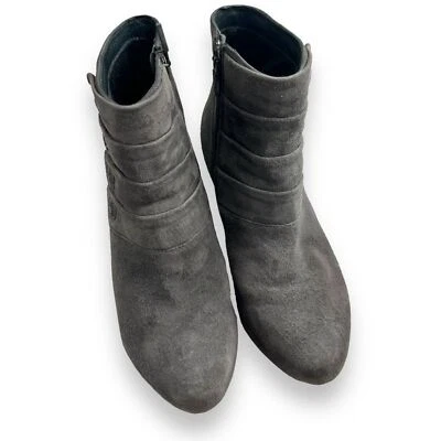 Dansko Ankle Boots Womens Size 37 Gray Suede Minimalist Workwear Cozy Slip On - Image 1 of 4