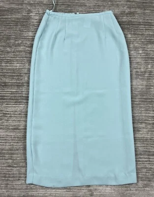 Falda Plaza South vintage para mujer 12 azul liso recta tirar lateral elástico Foto 1 de 4