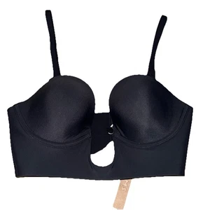 SKIMS Deep Plunge Shapewear Bra Color Onyx, Size M NEW - Picture 1 of 11