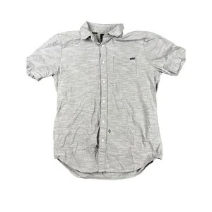 Volcom Men’s L Gray Short Sleeve Button Up Shirt Modern Fit Casual Excellent - Picture 1 of 9