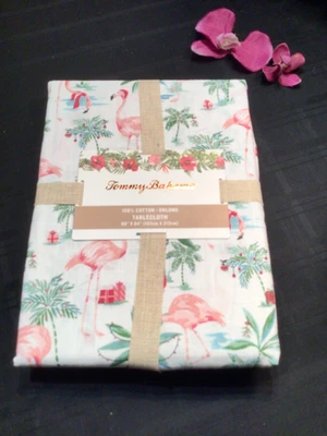 Tommy Bahama Tropical Navidad Flamencos Pastel 60X84 Mantel Nuevo Foto 1 de 4