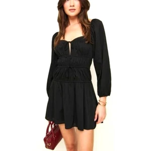 Reformation Women's Black Rella Dress Size 8 - Picture 1 of 10