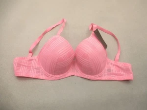 NWT 32A Youmita Womens Pink Pima Lined Underwired Back Closure Demi Bra 10R - Picture 1 of 9