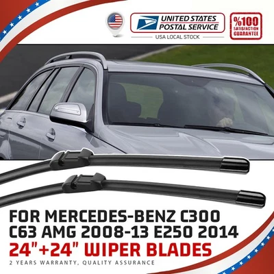 For Mercedes-Benz E350 E550 E63 AMG 10-2013 24"+24" Wiper Blades OEM Replacement - Image 1 of 4