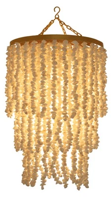 Deckenlampe / Deckenleuchte, Muschelleuchte aus hunderten Capiz, Perlmutt Plät - Bild 1 von 4