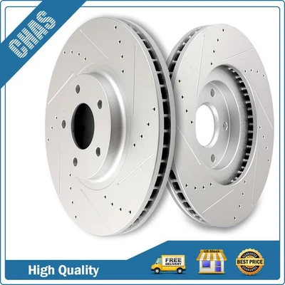 Front Drilled And Slotted Brake Rotors Fits 2008-2017 Infiniti Q70 M35h EX37 Foto 1 de 3