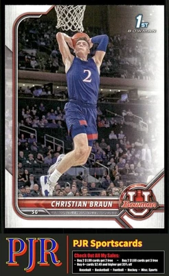 Christian Braun 2021-22 Bowman University #6 Kansas Jayhawks - Image 1 of 2
