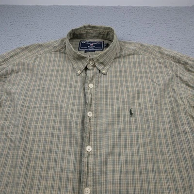Винтажная спортивная рубашка Ralph Lauren мужская размер XL клетчатая с длинным рукавом на пуговицах повседневная - Изображение 1 из 4
