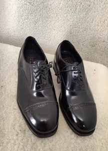Florsheim Men Oxford 8.5E Black Leather Lace Up Cap Toe Dress Formal Clasic Shoe - Picture 1 of 21