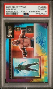 2024 Panini Select WWE Oba Femi Ringside Action Signatures Tie Dye PSA 10 - Picture 1 of 2