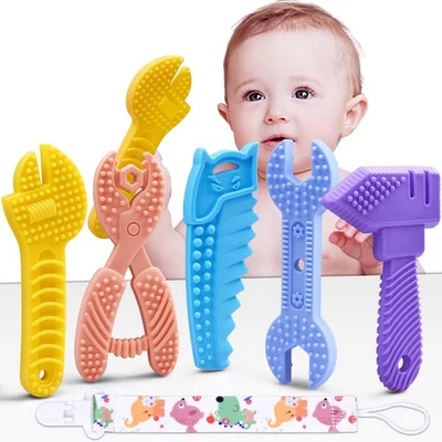 Baby Teething Toys for 0-6 / 6-12 Months - Molar Teether Chew Toys Set BPA Free - Image 1 of 4