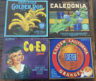 4 Original California Labels Co-Ed/Exter/Golden Rod/ Caledonia  10X11?