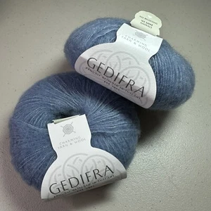 Gedifra Soffio Yarn Destash Alpaca Wool Silk Lot 2 Balls DK Green Blue Fuchsia - Picture 1 of 17