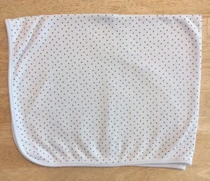 Light Pastel Blue Baby Blanket Tiny Little Brown Stars Cotton Security Lovey - Picture 1 of 5